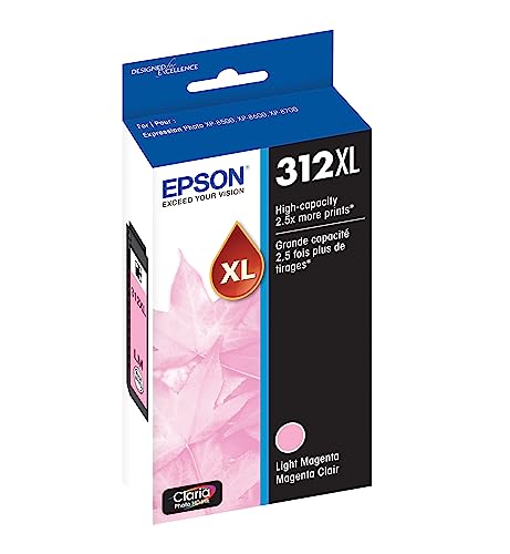 Image of Epson 312 Claria Photo HD Ink High Capacity Light Magenta & Magenta Cartridges (T312XL620-S & T312XL320-S) Bundle