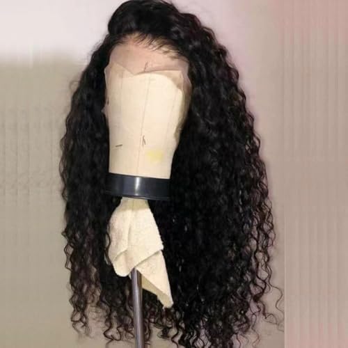 13 * 4 Inch Water Curly Wave Lace Front Wigs for Women Natural Curly Wave Hairline with Baby Hair Synthetic Loose Curly Lace Front Wigs Pre Pluced Wig Heat Resistant Fiber Glueless Deep Curly Wigs