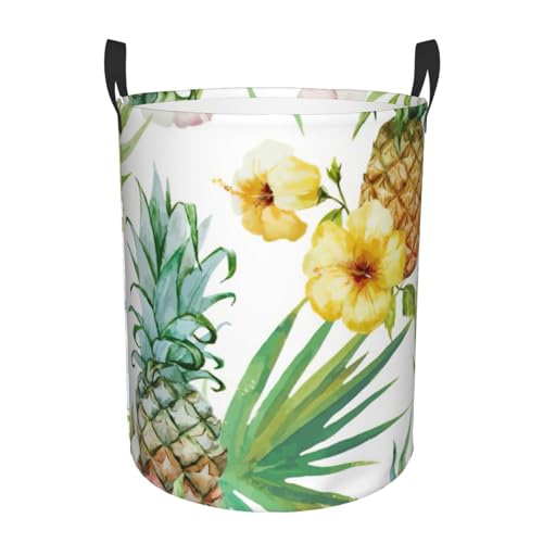 Panier à linge imprimé ananas grand volume pour couvertures