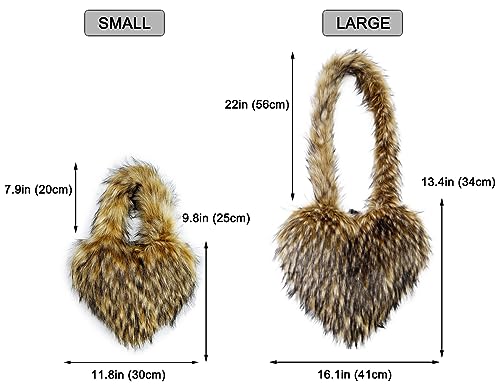 Image of Rejolly Heart Shaped Furry Purse for Women Soft Shoulder Bag Fluffy Faux Fur Trendy Y2K Girls Handbag