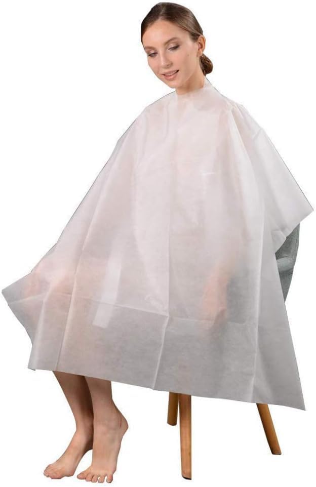 50Pcs Haircut Capes Disposable Capes Hair Salon Sanitary Barber Capes for Haircutting, Trimming, Shaving, Perming, Coloring, Dying Accessories - Lightweight, Waterproof Non-Woven Apron for Salon-picture-45