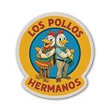 2 (Pieces) 3' and 5' L0S Pollos Hermanos Sticker, Waterproof Vinyl Decals for Many Purpose Like Cars, Trucks, Laptops, Phones, Windows and More