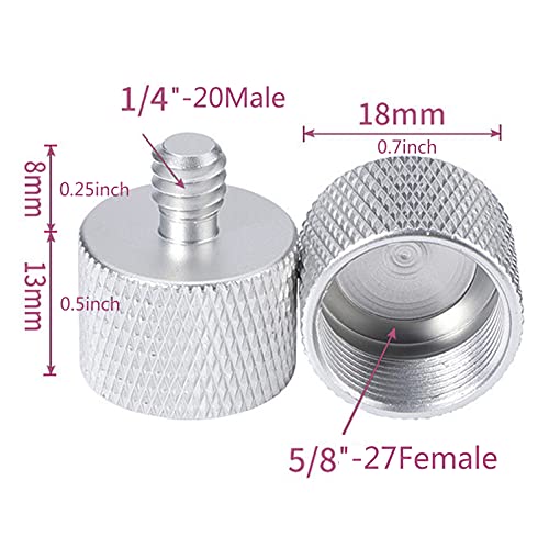 4 Pcs Microphone Stand Adapter (1X 5/8 Female To 3/8 Male) (2X 5/8 Female To 1/4 Male) (1X 5/8 Male To 3/8 Female Head),Screw Thread Adapter For Microphone Stand Mount Tripod Connector #TOP1