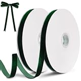 tenn well Samtband Grün, 10mm x 18m Weiches Luxuriöses Samtband Geschenkband für Geschenkverpackung Brautstrauß Basteln Geburtstag Hochzeit Dekoration