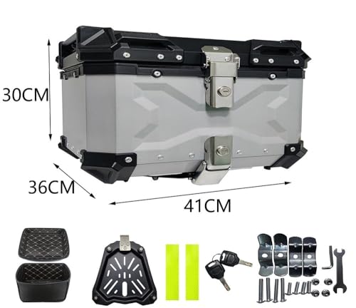 Top Case Moto Aluminium Robustesse 30L Boîtier Étanche Verrouillage Sécurité