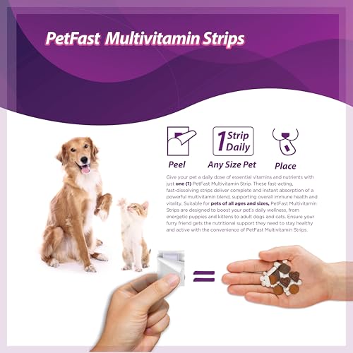 Image of Multivitamin Strips for Dogs and Cats, Beef Flavor, 30 Fast Dissolving Oral Strips, Immune Health and Organ Function Support
