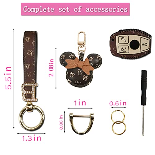 Women For Cute Car Keys Chains Rings Holder Lanyard Bracelets,Suitable For Car Mercedes-Benz Key Chain Cover Shell Glc300 Glc350E Glc43 Glc63 Glc63 Amg S Keychains Accessories Strap Wristlets Leather #TOP1