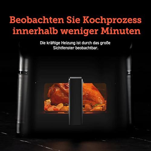 COSORI Heißluftfritteuse mit aktualisierter Rapid Air Technologie,1,4kg, 6,2L, 55% Energieeinsparung, 5 Portionen, 12 in 1 Heissluftfritteuse, 30 Rezeptbuch, one Touchcreen, 1700W