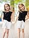 Arshiner Girls' Fashionable Outfits - Casual Summer Clothes - Black Short Sleeve Outfits - Cute Printing Shorts Sets 7-8Y