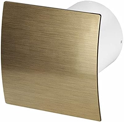 Prostko LTD Bathroom Extractor Fan 100mm with Timer Brushed Gold Front Panel Ventilator
