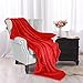 Exclusivo Mezcla Fleece Throw Blanket for Couch, Sofa, 300GSM Super Soft and Warm Blankets, Red Throw All Season Use, Cozy, Plush, Lightweight, 50x60 Inches