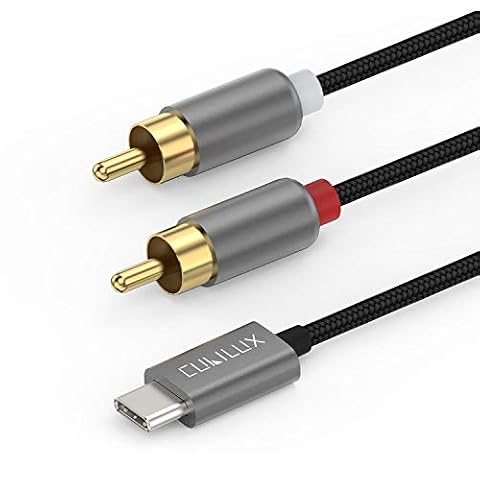 Kabel audio USB typu C Cubilux do złącza RCA [DAC 192 kHz/24-bit] Przewód stereo Thunderbolt do złącza RCA do MacBook,iPhone 15,iPad 10,iPad Pro,iPad Air 5/4,Samsunga S24/S23/S22, laptopa,10 stóp