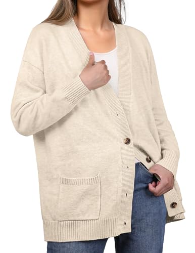 GRECERELLE Women's 2024 Fall Cardigan Sweaters Oversized Open Front Button Knit Outwear Coats with Pockets