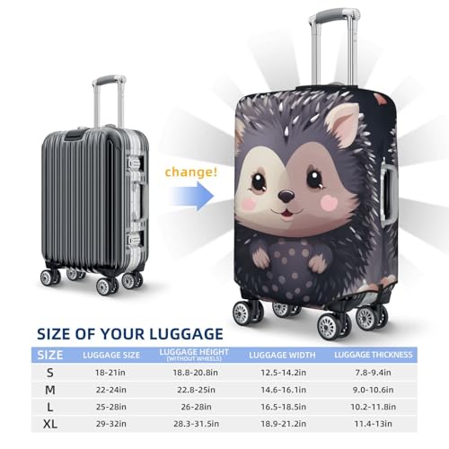 Cute Hedgehog Travel Luggage Cover for Suitcase Anti-Scratch Fashion Suitcase Protector Washable Elastic Baggage Covers Fits 29-32 Inch Luggage for Travel Beach Holiday3