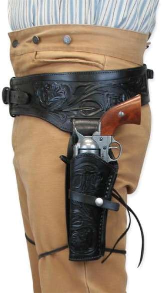 Western Dual Gun Belt Holster, Vintage Revolver Double Holster Belt Cowboy Adjustable Belt Leather Gun Cover for Cosplay Gear