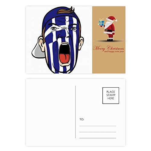 Masque drapeau Grèce Noël lot de 20 protections festives en tissu pour déguisement soirée