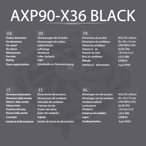 Refroidisseur de CPU Thermalright AXP90 X36 Noir Bas Profil avec Ventilateur 2700tr/min - 7