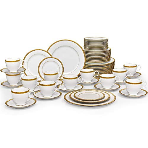 Noritake Charlotta Gold 60-Piece Value Set in White