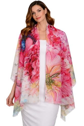 Image of VIC Cotton Modal Digital Print Scarf for Women | Digital Print Designer Stole | Soft Lightweight Luxury Wrap | Premium Cotton Modal Blend | 55 x 170 cm | VIC-SM-DP5517