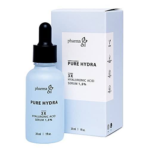 Pharma Oil Pure Hydra Gesicht Hyaluronsäure Serum I Feuchtigkeitsspendendes Gesichtsserum und Hautaufpolsterung I Vegan & Duftstofffrei, Alkoholfreie Gesichtspflege 30 ml Cover