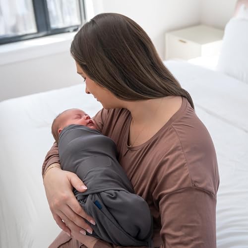 Image of HALO Sleepsack Supersoft Swaddle, Bamboo Viscose, 2 TOG, 0-3M, NB, Charcoal