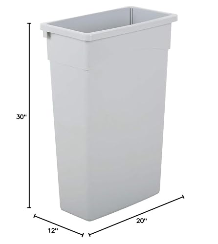 Miniatura 2 de Papelera rectangular gris de 92 cuartos  23 galones  87 litros  cubo de basura delgado  cubo de basura comercial de cocina para interiores y