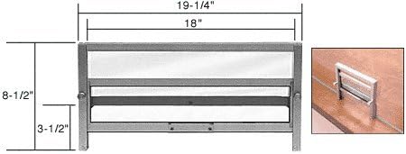 C.R. LAURENCE 702A CRL Satin Anodized Vertical Sliding Ticket Window with 18" x 3-1/2" Opening