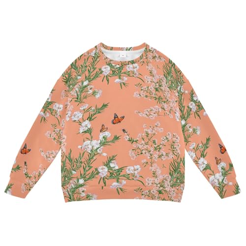 JUNZAN Aesthetic Rosemary Peach Little Girls Hoodie Sweatshirt Crewneck Kids Pullover Hoodie Athletic 4T