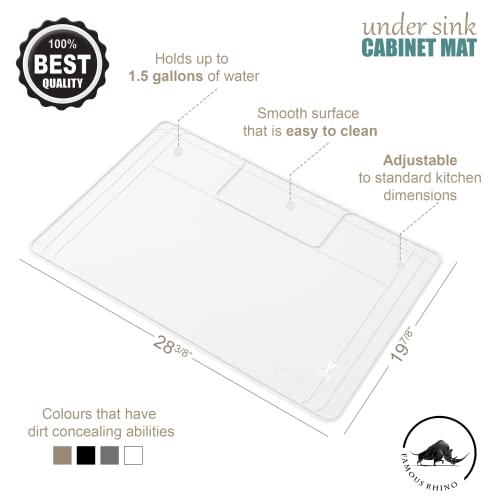Image of Original Under Sink Mat - Adjustable Silicone, Waterproof Vanity Mat - 28 inch x 19 inch or Smaller