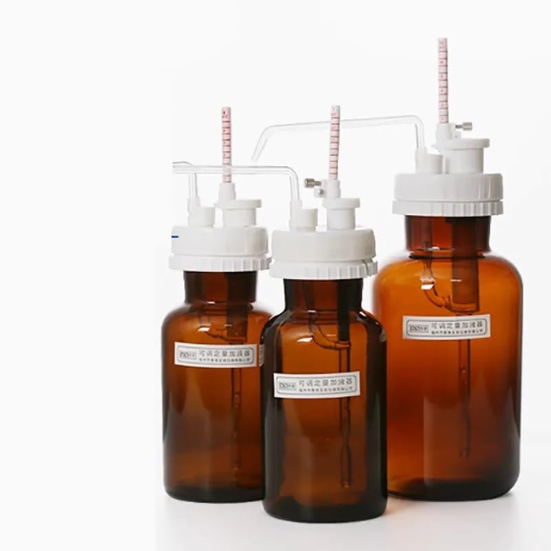 Adjustable Glass Dispenser Semi-Automatic Liquid Glass Bottle Top Dispenser 0.1-10ml with Brown Bottle 500ml 1000ml Pack of 1/PK(1-10ml 1000ml Bottle)