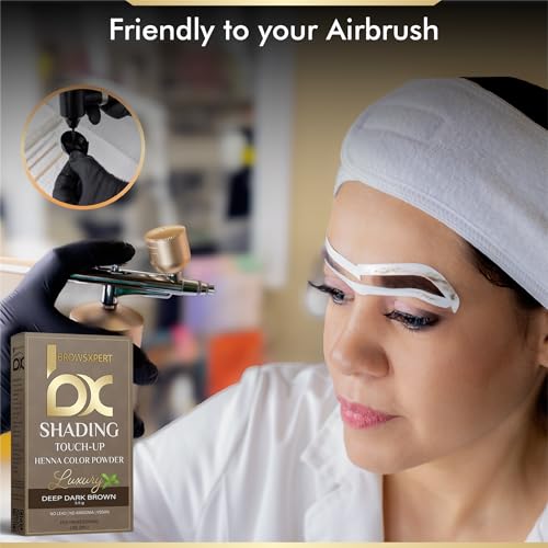BROWSXPERT Professional Shading Touch-Up Kit — Herbal Henna Color Powder with Mixing Dish, Stir & Brush + Follow Instructions | 3.5g | Natural Deep Dark Brown — view 3