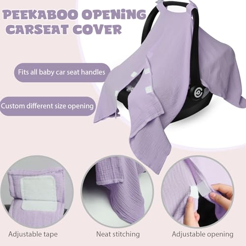 Image of Infant Carseat Insert, 2-in-1 Reversible Baby Car Seat Cushion for Newborn Toddler Head & Body Support Car Seat Pad for Carseats, Strollers, Swings, Bouncers(Purple)