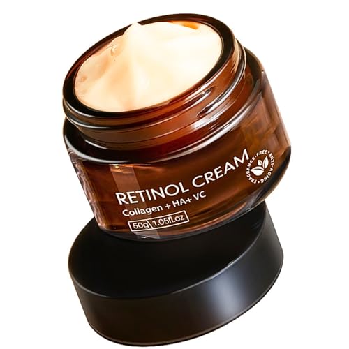 Retinol Collagen Cream, Retinol Cream Skin Tightening, Anti Wrinkle Face Cream with Hyaluronic Acid & Vitamin C, Day & Night Face Moisturizer for Women & Men Deep Wrinkle Filler, Korean Skincare