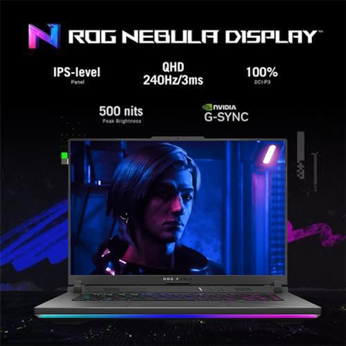 ROG Strix G16 VR-Ready Gaming Laptop, 16" QHD+ 240Hz, Intel i9-14900HX, NVIDIA GeForce RTX 4060, 64GB DDR5, 4TB SSD, RGB Retroilluminato, Webcam, WiFi 6, Windows 11 Home, Grigio - Notebook - Immagine 1