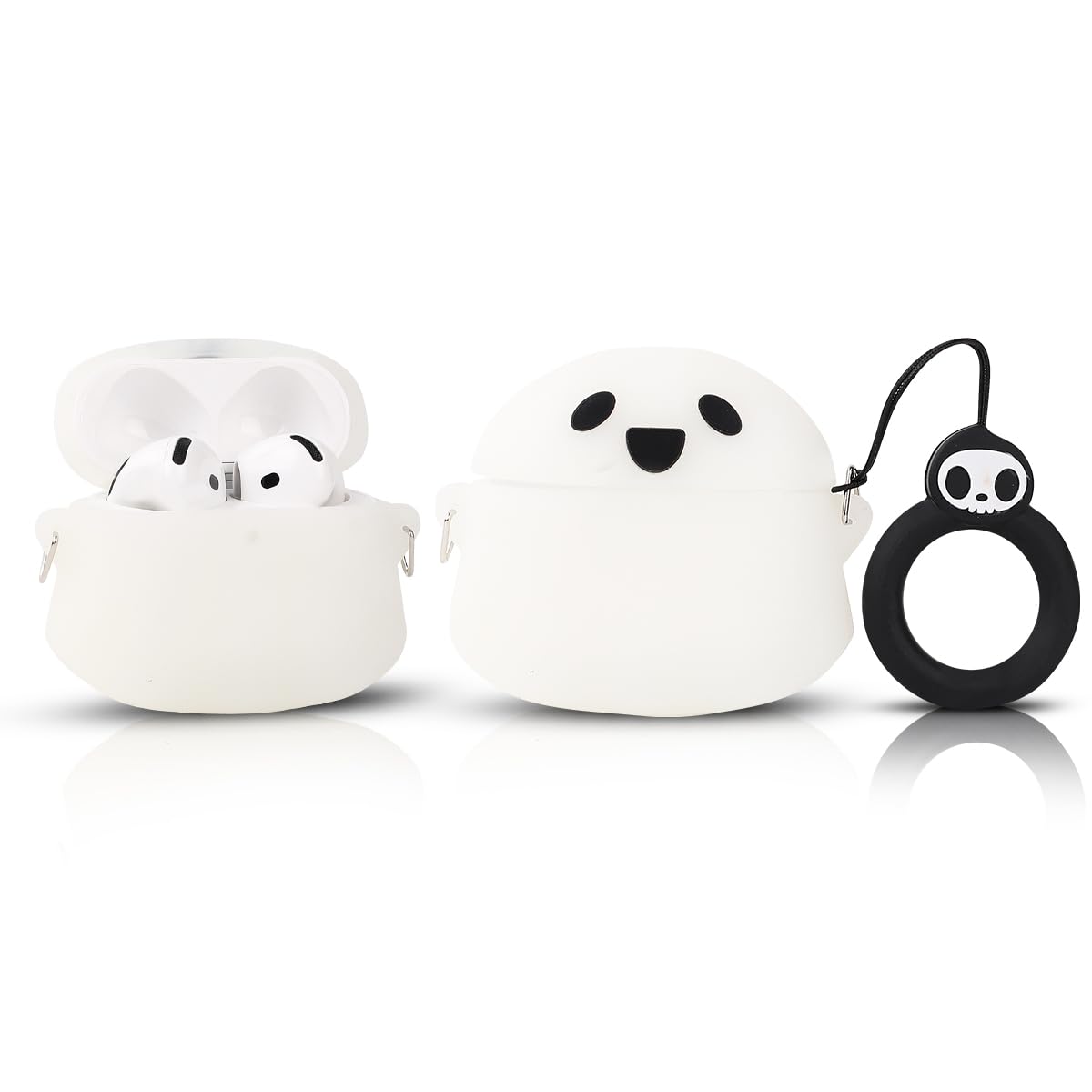 Evita pérdidas usando esta funda AirPods 4 de silicona flexible antirayaduras para colgar en mochilas