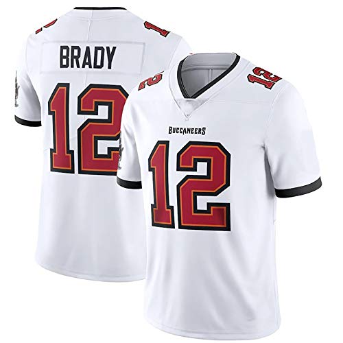Men\'s Brady#12 Football Uniform Buccaneers Cotton Moisture Wicking Can Be Washed Repeatedly Can Be Used As a Gift or Outdoor Family Sports White-XXL