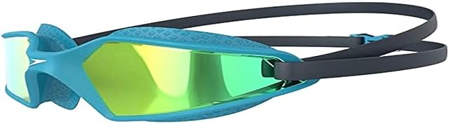 Speedo Unisex Kids Hydropulse Mirror Junior Swimming Goggles, Navy/Blue Bay/Gold Yellow, One Size