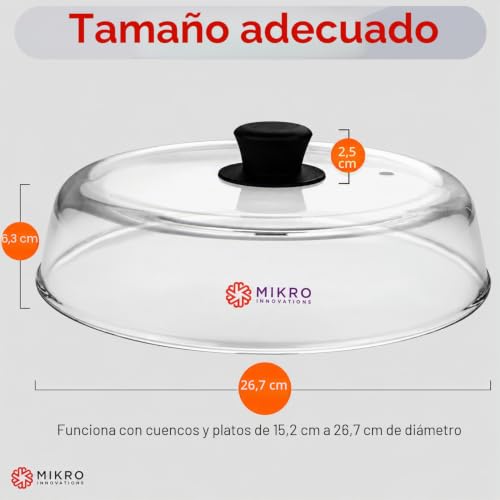 Tapa de vidrio para microondas de borosilicato resistente con válvula de vapor 4