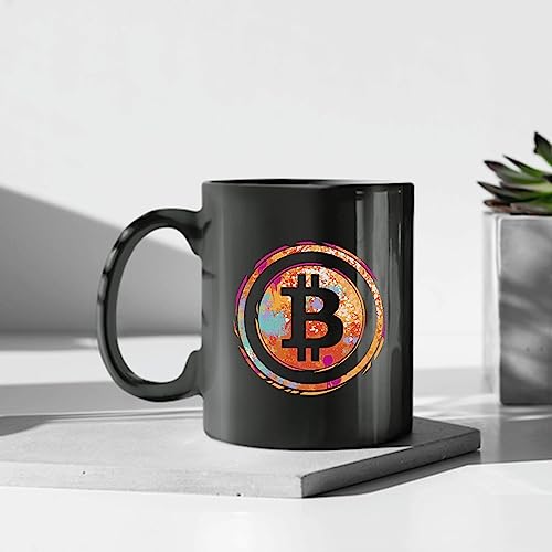 Watercolor Crypto Symbol Gift for Tech Lovers Popular Digital Currency 11oz 15oz Black Coffee Mug - Image 5