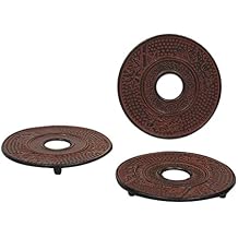 Hues & Brews 3 Piece Cast Iron Trivet Set, Garnet
