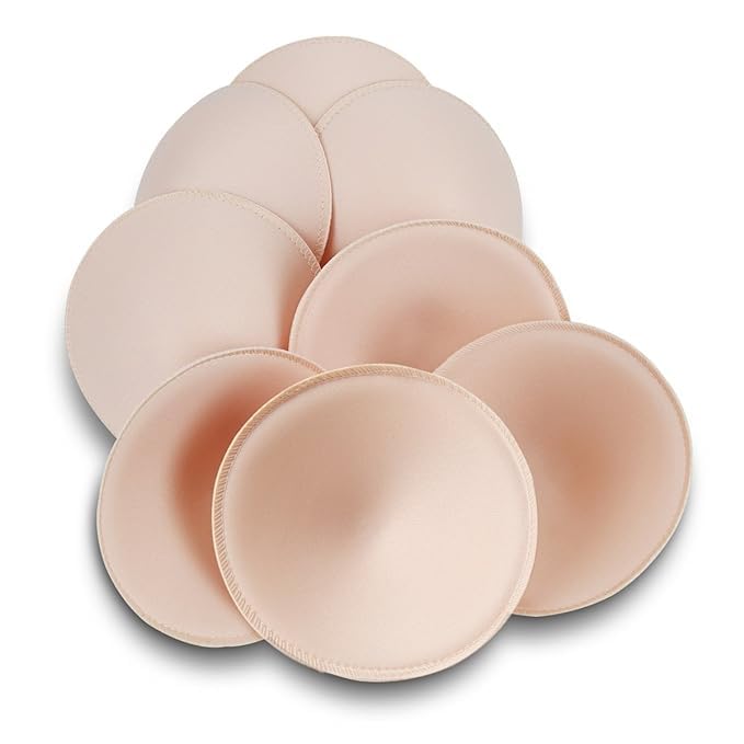 prime cart 4 Pairs Bra Pad Inserts, Sports Bra for Women Removable Breast Enhancers for Dresses Swimsuits Bikini. (ROUND SHAPE-14, SKIN)-picture-3