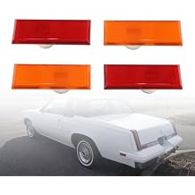 telfair Marker Light Lens Set for Front Fender & Rear Quarter Side Compatible with 1981-1988 Cutlass Calais Salon Supreme 442 - Amber & Red-4pcs