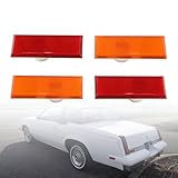 telfair Marker Light Lens Set for Front Fender & Rear Quarter Side Compatible with 1981-1988 Cutlass Calais Salon Supreme 442 - Amber & Red-4pcs