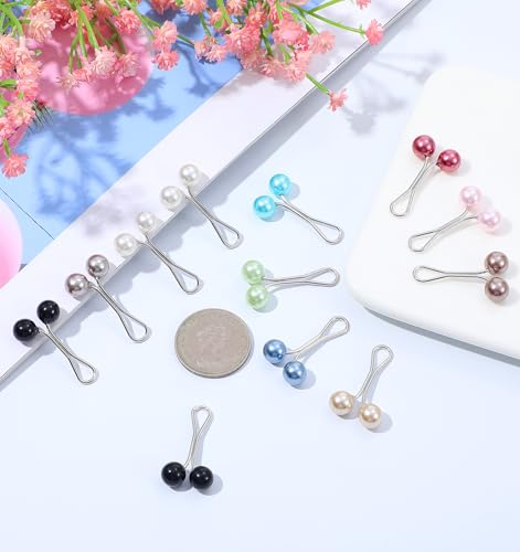 Image of 12Pcs Pearl Hijab Pins, Pins for Hijab, Muslim Headscarf Shawl Clips, Safety Pins, Decorative Accessories for Casual and Formal Wear