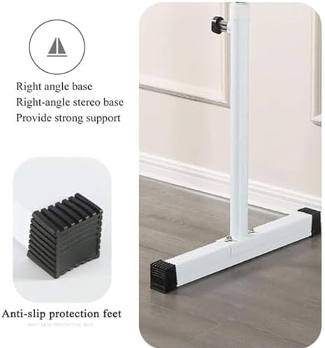 Adjustable Wooden Ballet Barre - Portable 80-115cm Dance Stretching Pole for Kids & Adults, Ideal Exercise Equipment for Home Studio & Dance Practice,White,100cm