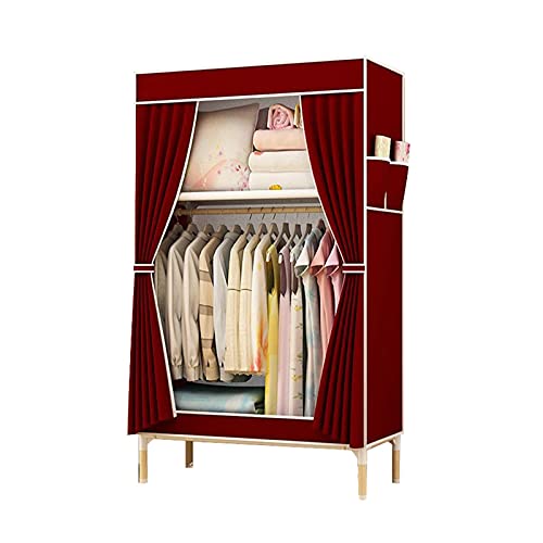 Armario de tela portátil de 155x65 cm con organizador de ropa con suspensión abierta