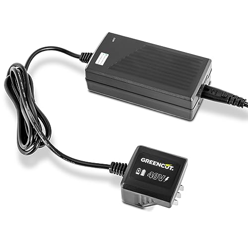 GREENCUT CBT400L - Cargador para baterias de Litio de 40V de 2,0Ah y 4,0Ah, para Herramientas de Jardin eléctricas sin Cable