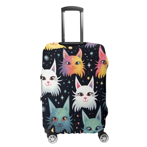 Star Ear Cat Elastic Luggage Cover Suitcase Protector for 19-32 Inch Suitcases | Universal Stretchable Travel Bag Cover | Anti-Scratch, Washable with Zipper Closure XL4
