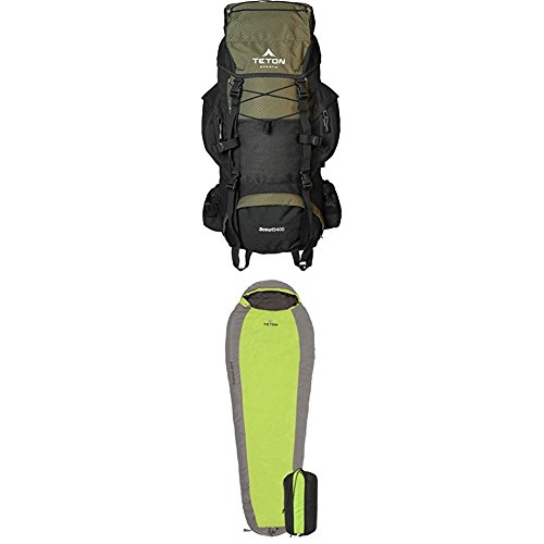 TETON Sports Scout 3400 Internal Frame Backpack, Hunter Green with TETON Ultralight Sleeping
