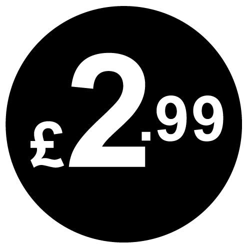 £ Black Price Stickers - 20mm, £2.99, 10000 — image 1